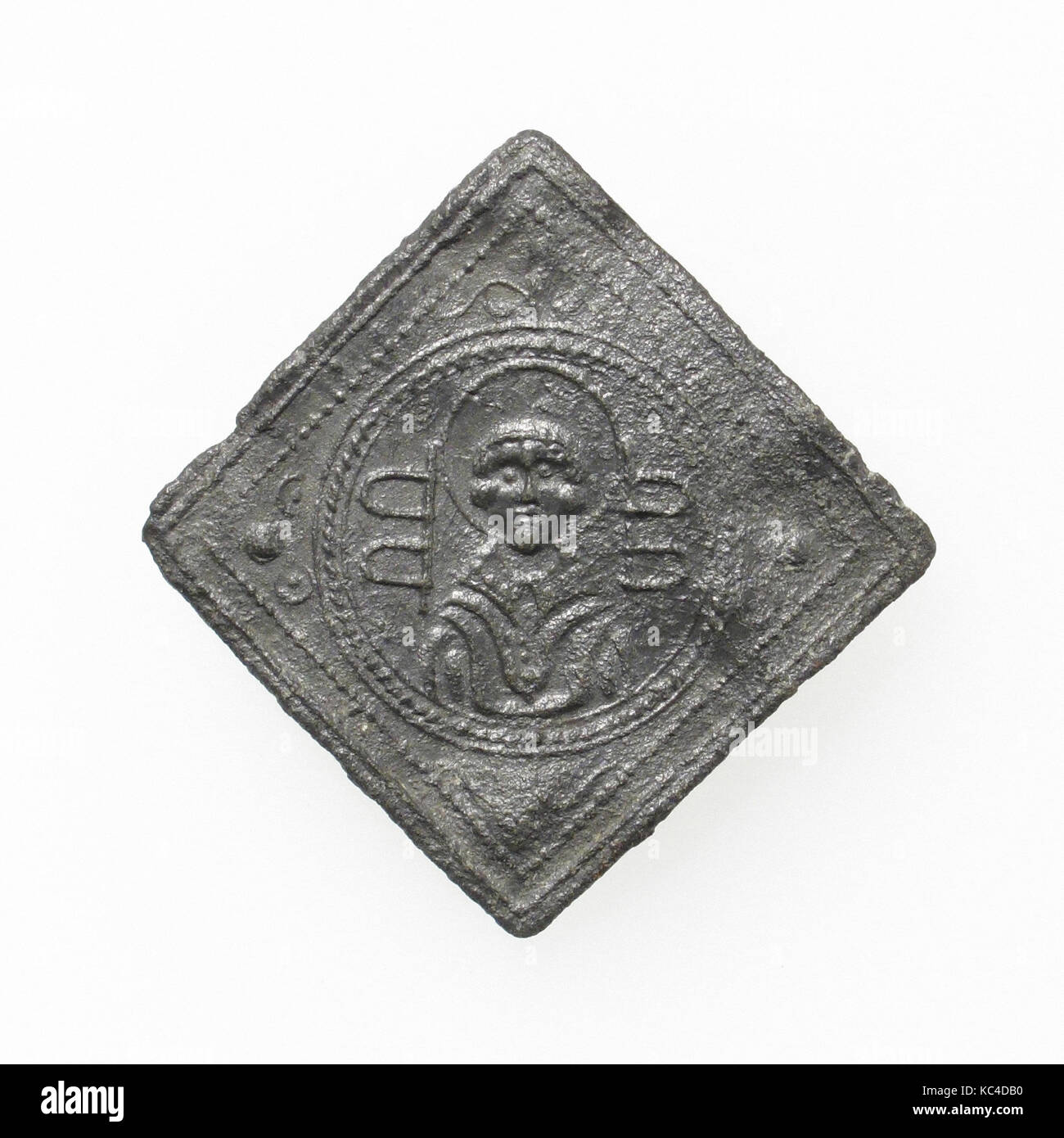 Pellegrino del badge, xv secolo, Francese, piombo, complessivo: 1 1/2 x 1 7/16a. (3.8 x 3.7cm), Metalwork-Lead Foto Stock