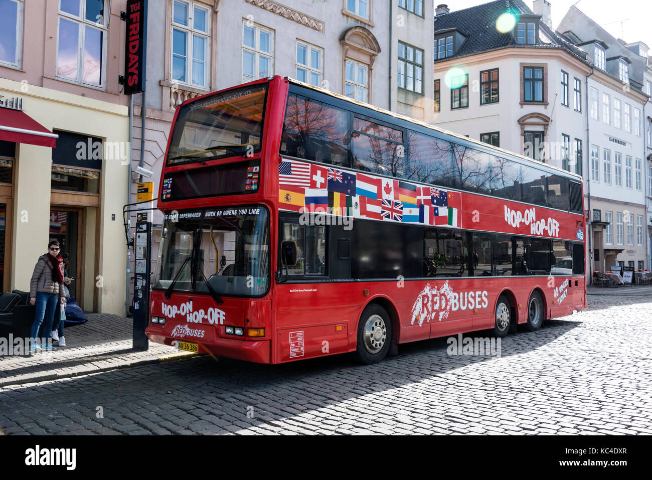 Una gita in autobus in copenhagen, Danimarca Foto Stock