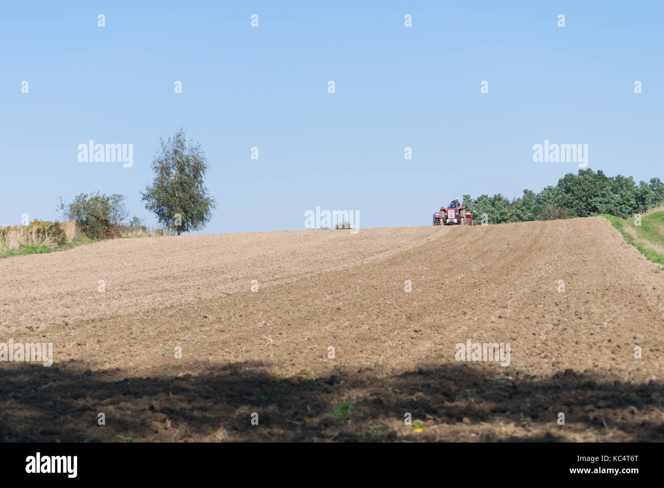 Natura 2000 Głebowic.autunno la semina di granella. Il 2 ottobre 2017. In autunno la semina di grano sotto il raccolto di grano in 2018. Credito: w124merc / Alamy Live News Foto Stock