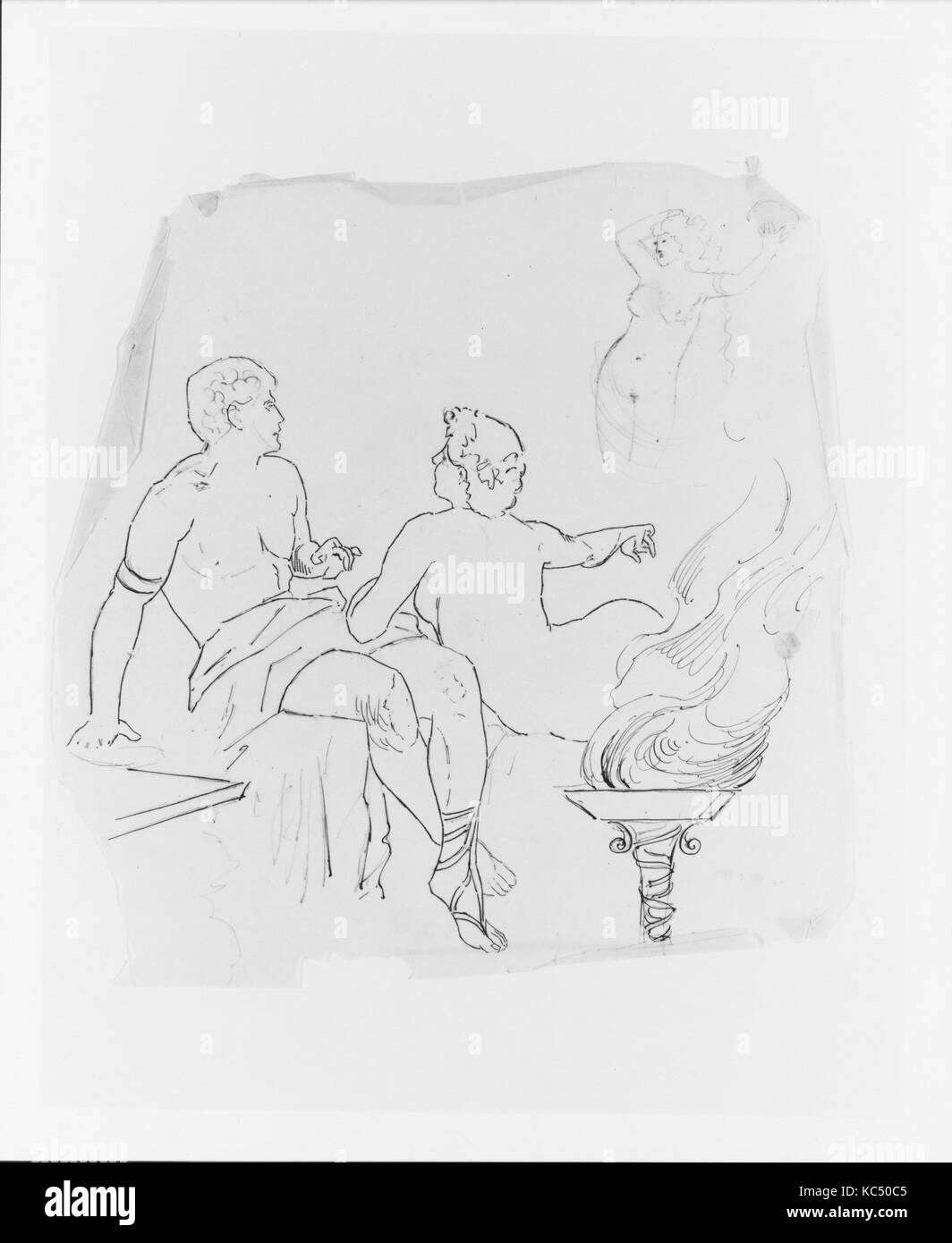 Figura mitologica gruppo (da Sketchbook), John Quincy Adams Ward, ca. 1860 Foto Stock