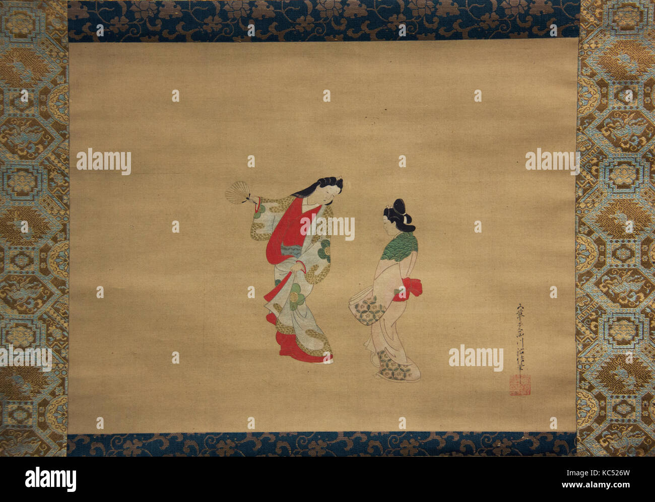 Donna e Attendant, Nishikawa Sukenobu, XVIII secolo Foto Stock