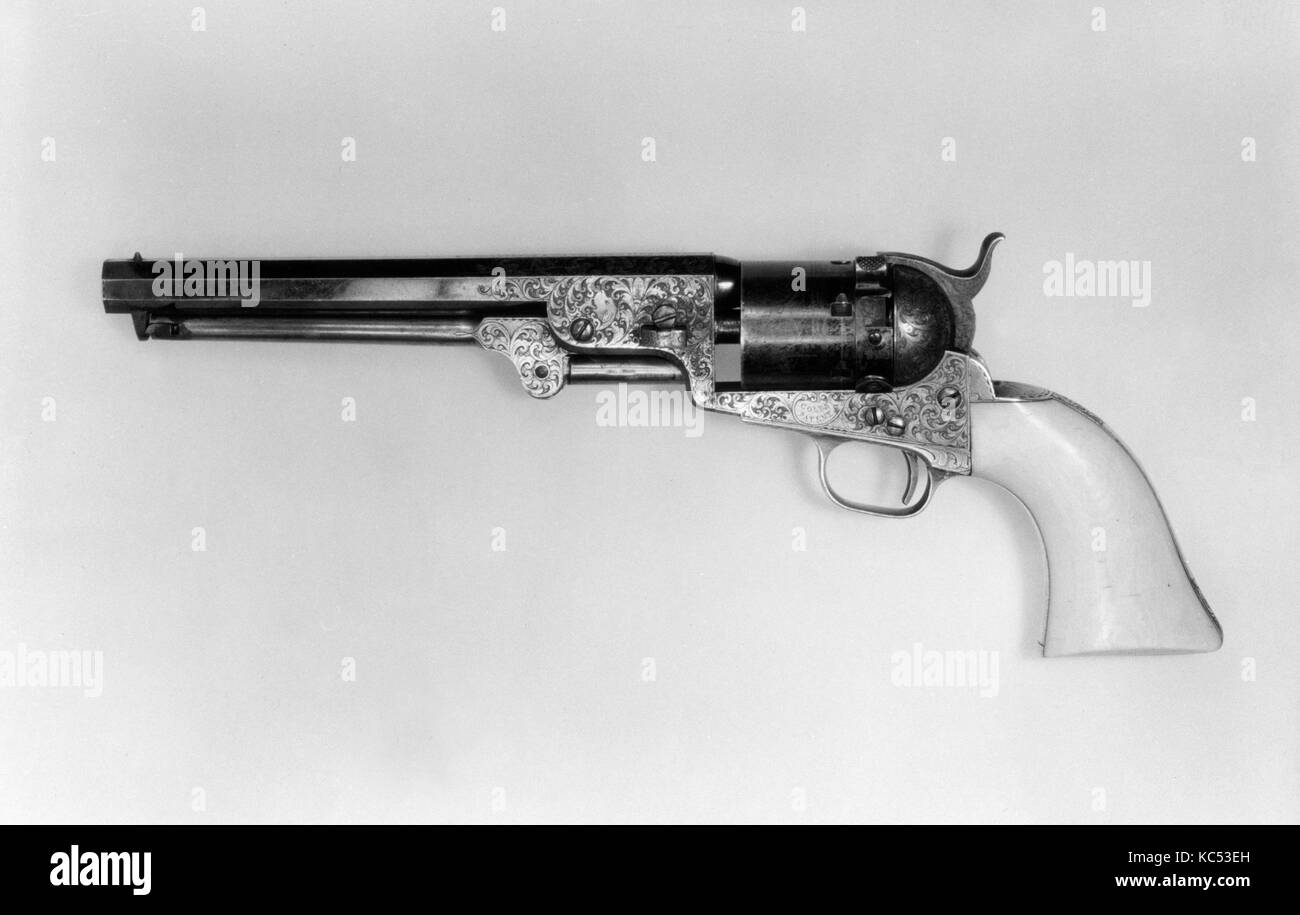 Modello Colt 1851 Navy Revolver con conversione Thuer indipendente per cartucce, n. di serie 27060, 1853 Foto Stock