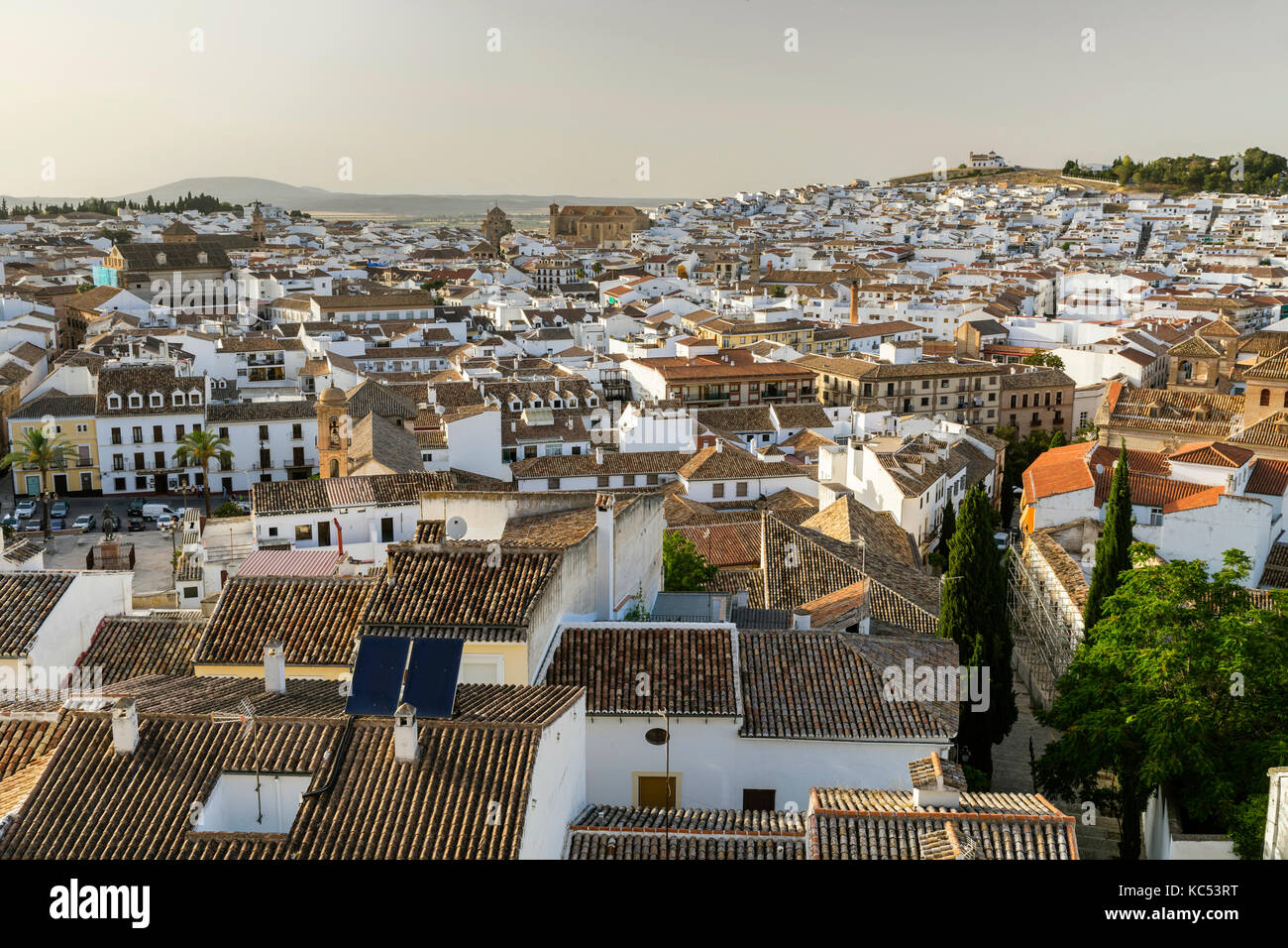 Vista della città vecchia, Antequera, provincia di Malaga, Andalusia, Spagna Foto Stock