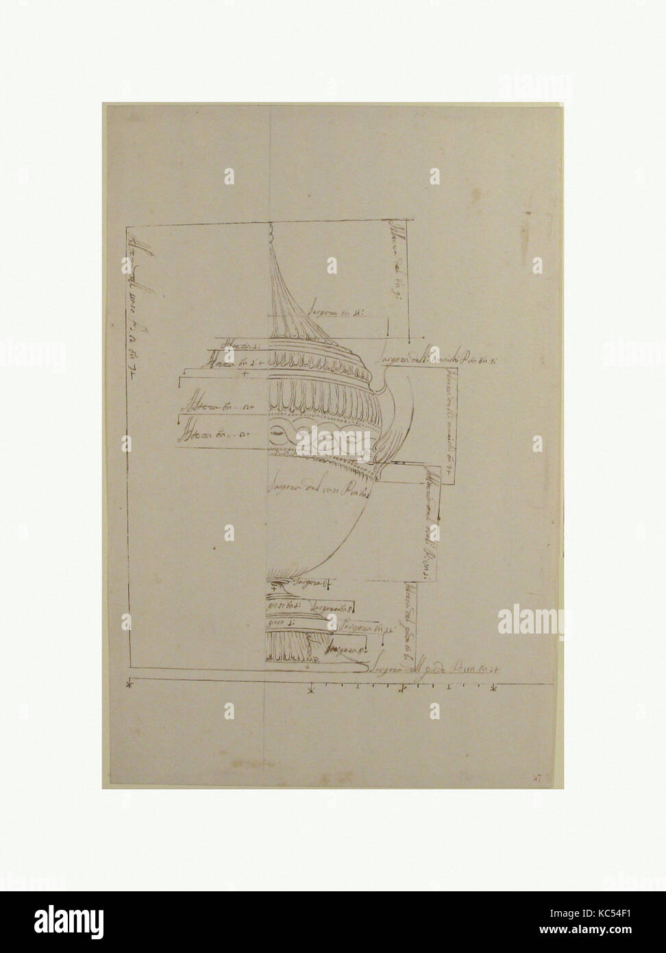 Design per un oggetto urna con maniglie, anonimo, francese del XVIII secolo, ca. 1770-90 Foto Stock