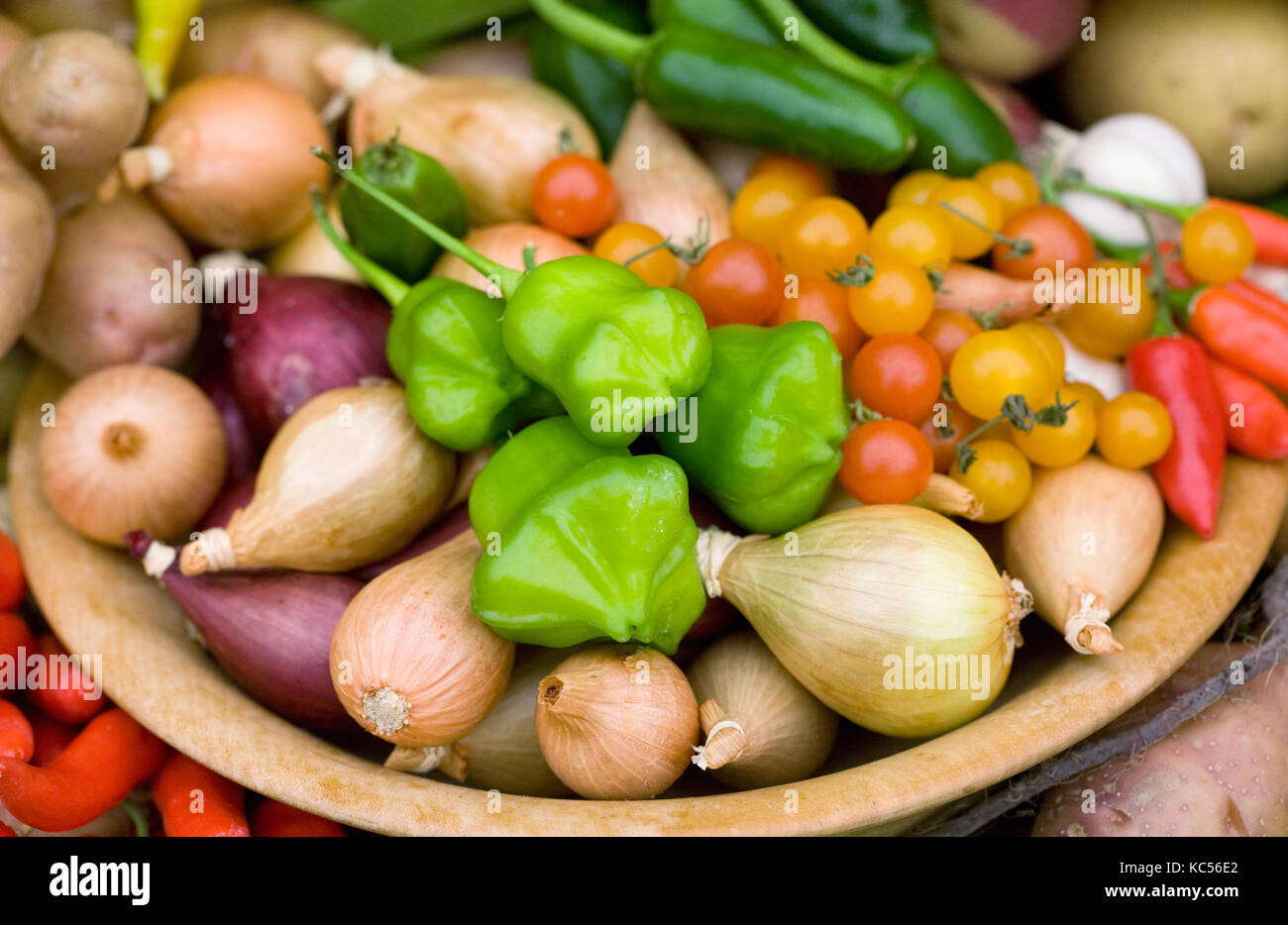 Disposizione di vegetali. Foto Stock