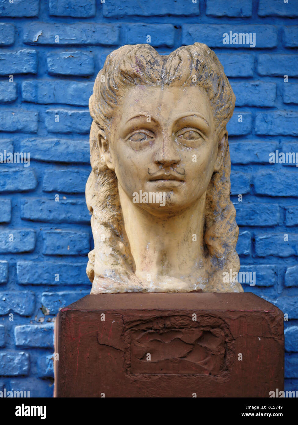 Eva Peron busto scultura in Caminito, La Boca, Buenos Aires, Argentina Foto Stock