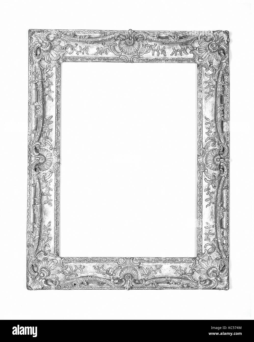 Telaio spazzata, 1745-50, della Francia meridionale, Rovere modanature inferiori e chiavette; calce modanature superiore., 104,7 x 80,8, 78,2 x 55, 82,6 Foto Stock