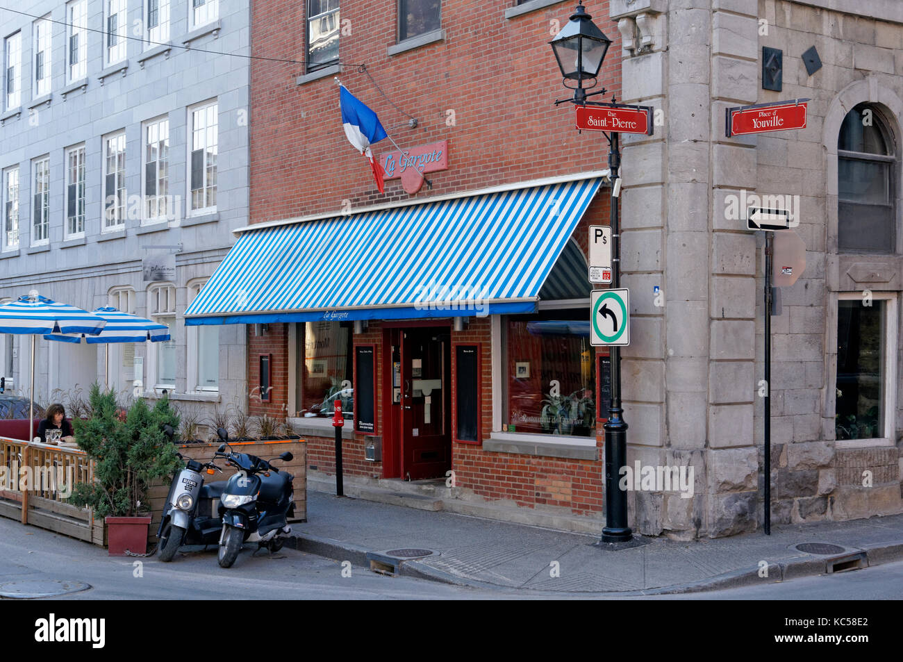 La Gargote ristorante francese sul luogo d'Youville nella vecchia Montreal, Quebec, Canada Foto Stock