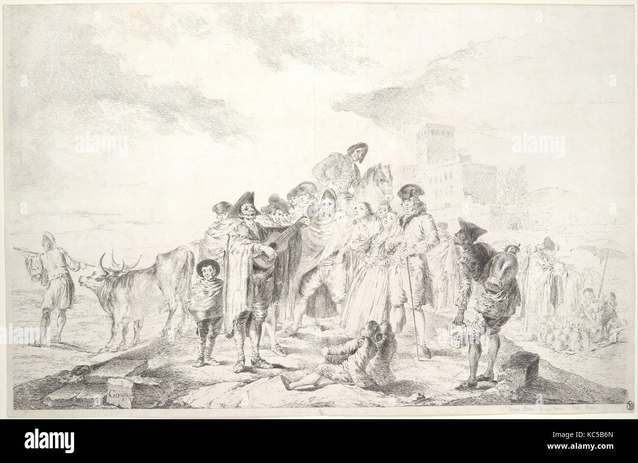 Il chitarrista cieco (El Ciego de la guitarra), Goya, ca. 1778 Foto Stock