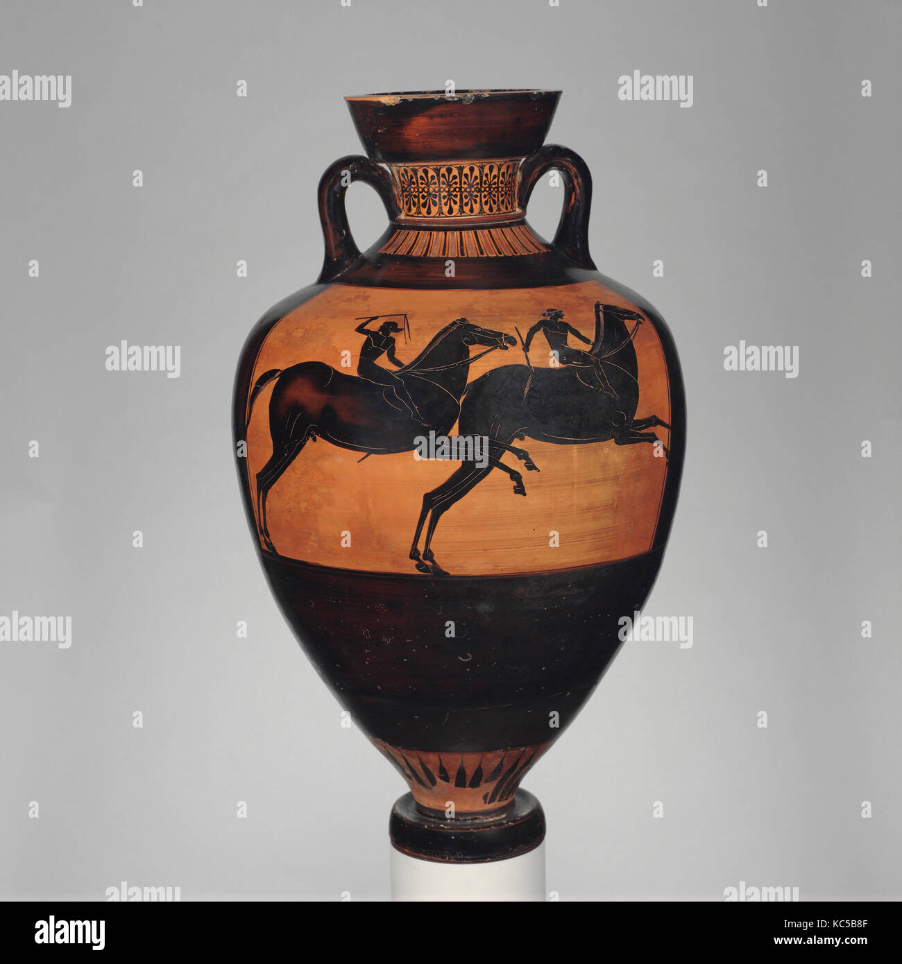 La terracotta Panathenaic premio anfora (JAR), ca. 490 A.C. Foto Stock