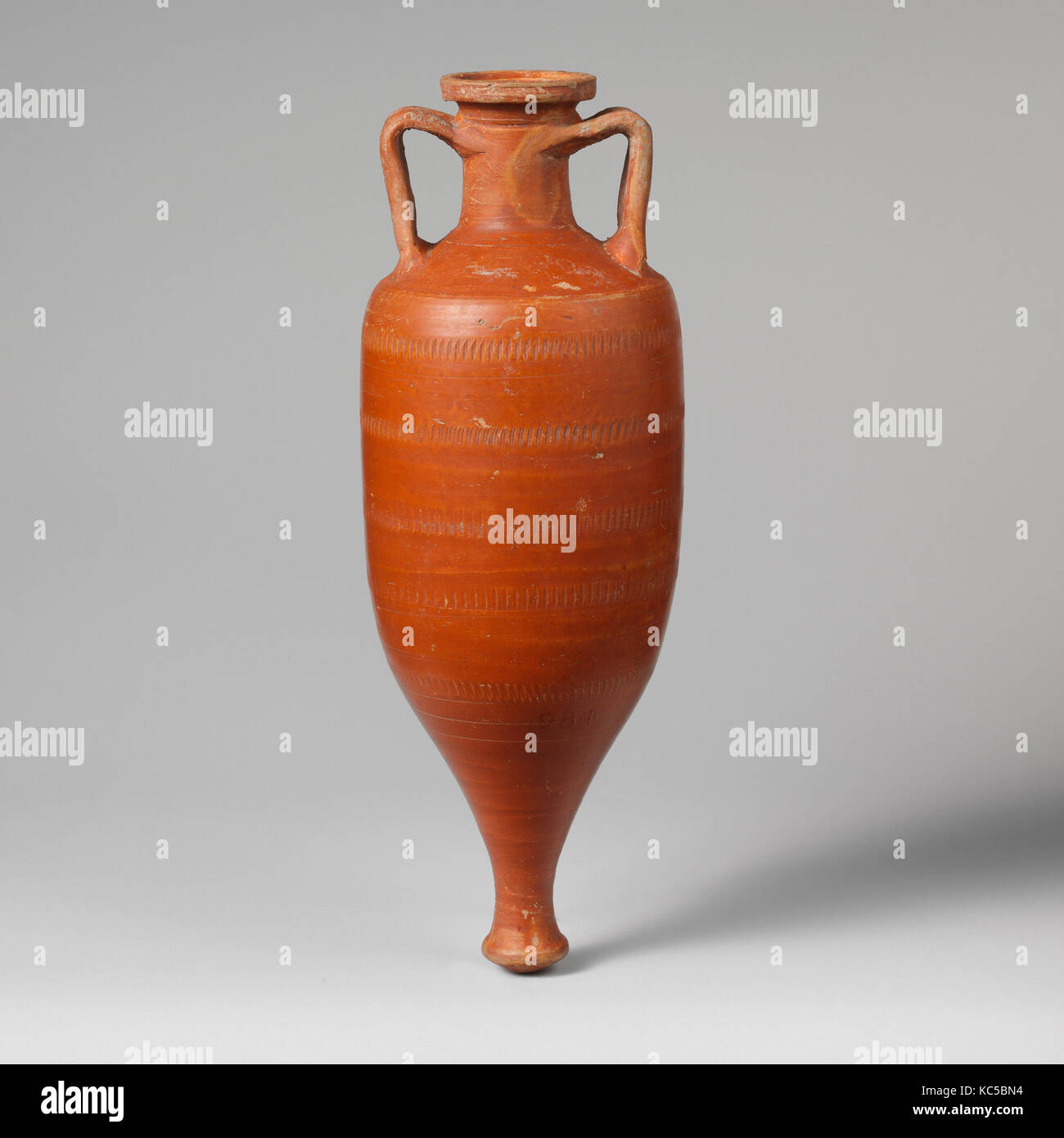 Anfore di terracotta (storage jar), inizio imperiale, i secolo D.C., romana, terracotta; rosso-smalto 10 9/16a. (26.9cm), vasi Foto Stock