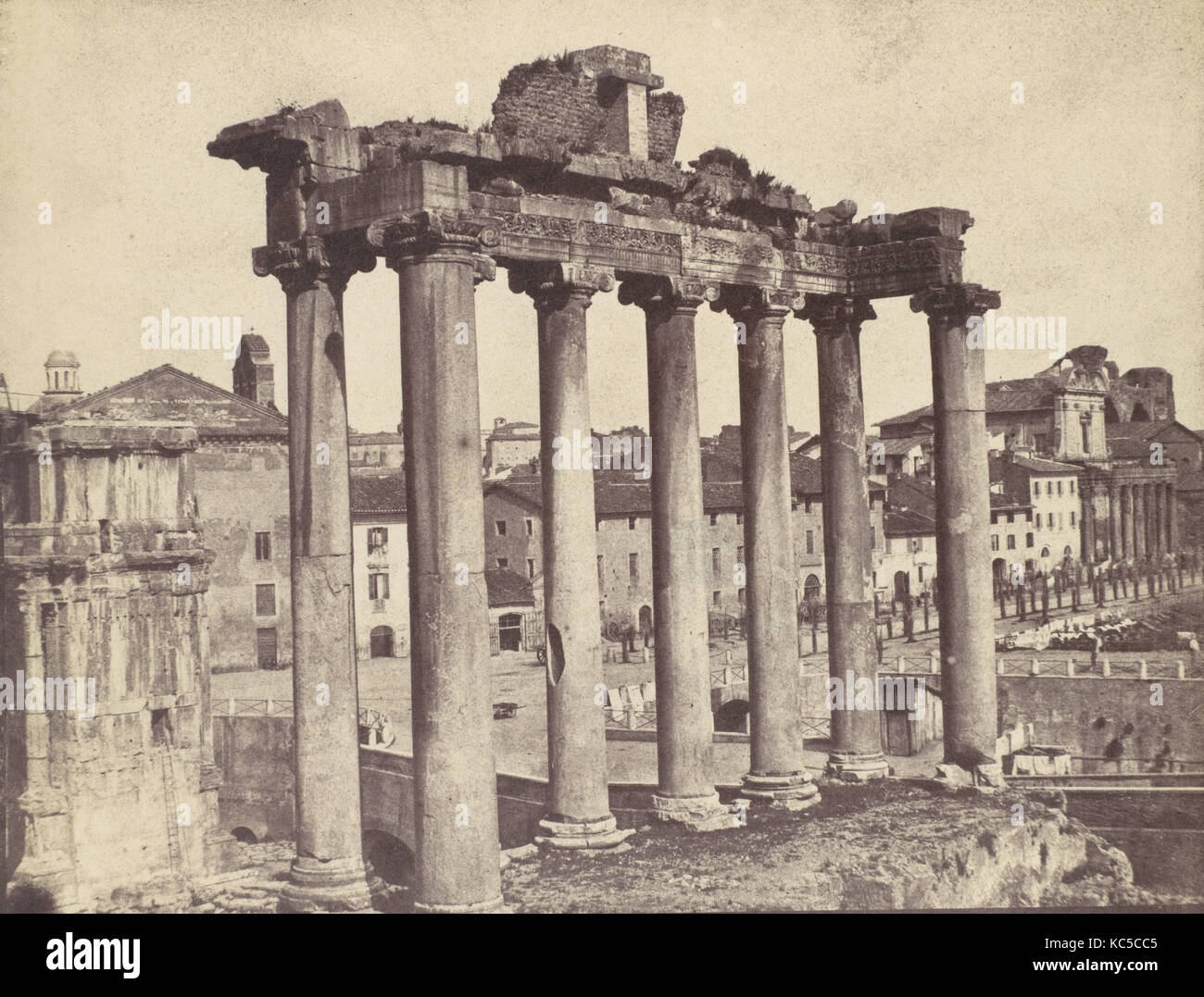 Tempio della Concordia, Roma, attribuito a Calvert Richard Jones, 1850s Foto Stock
