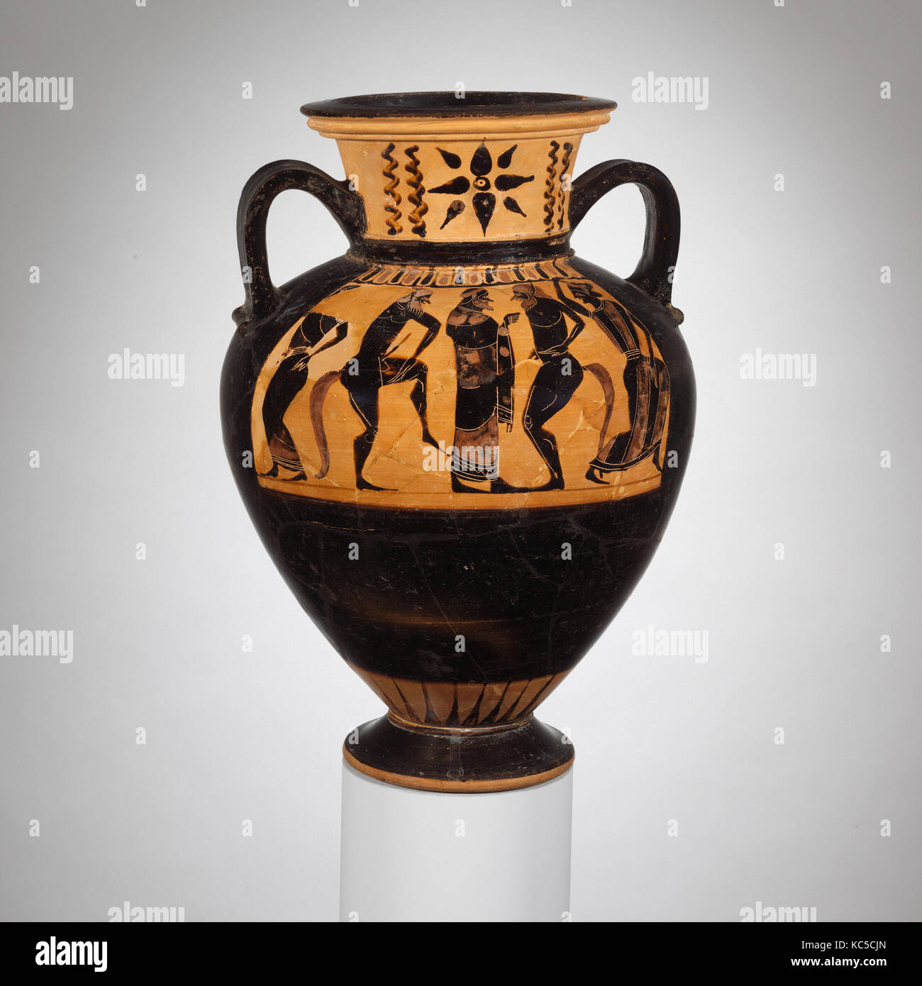 Collo di terracotta-anfora (storage jar), ca. 550-540 A.C. Foto Stock