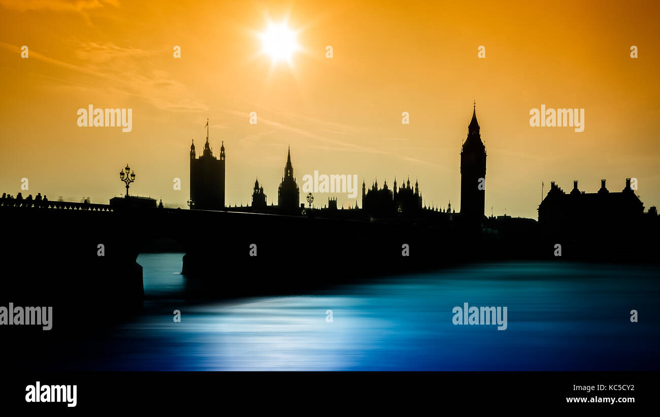 Quadro panoramici su tela,Paesaggio notturno dello skyline della città di Londra Stampe su tela,Quadri per la decorazione della parete del soggiorno 50x75cm(20x30in) Senza cornice