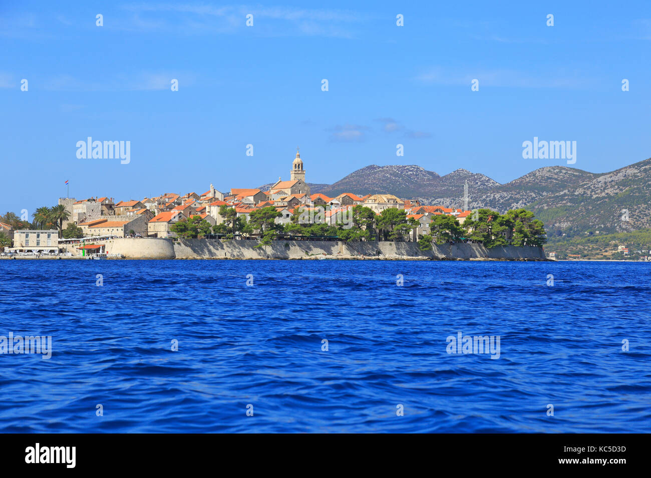 La città di Korcula, Isola di Korcula, Croazia, Dalmazia, costa dalmata, l'Europa. Foto Stock