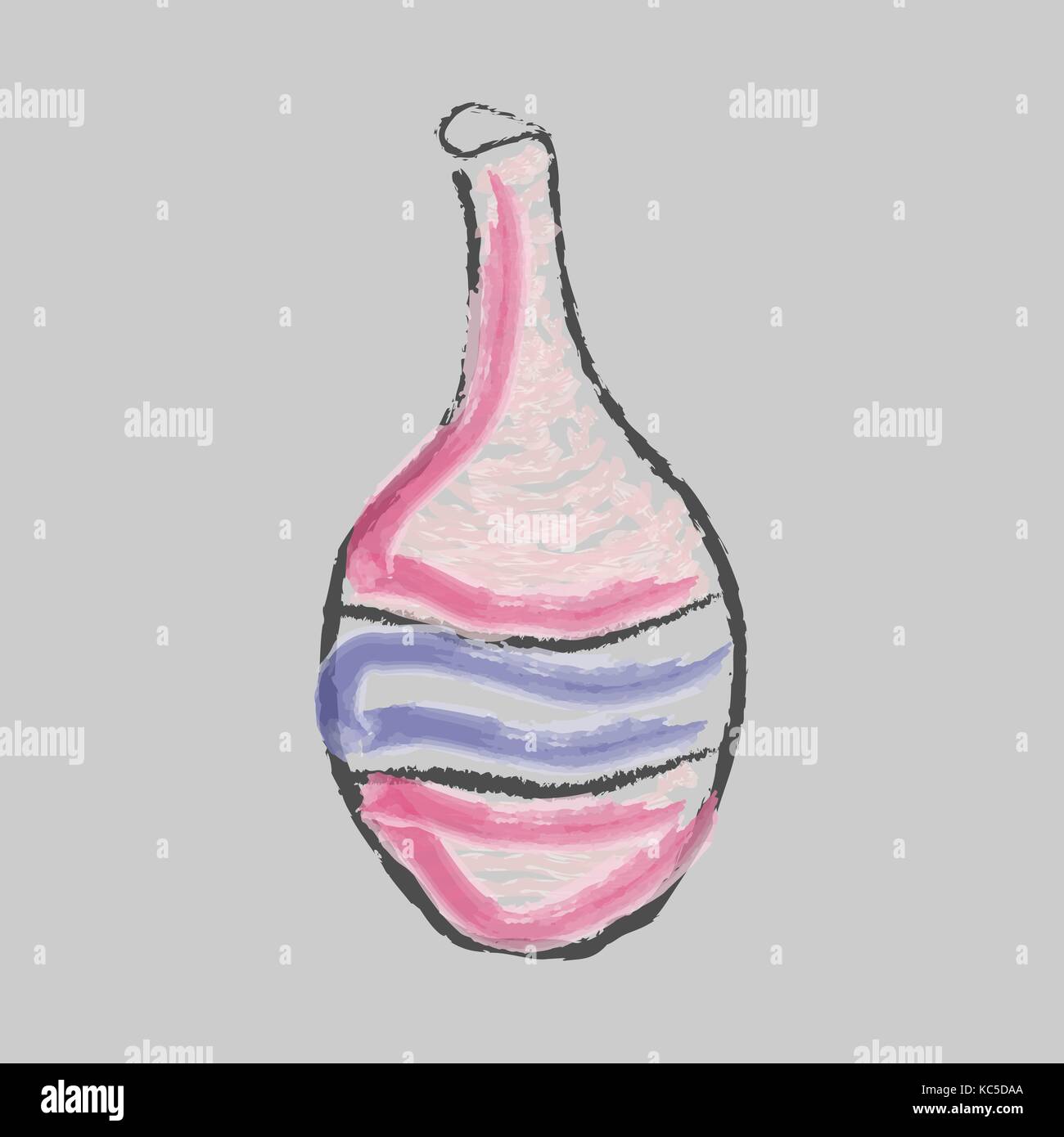 Illustrazione vettoriale di una bottiglia di vino. sfondo grigio, acquerello. Illustrazione Vettoriale