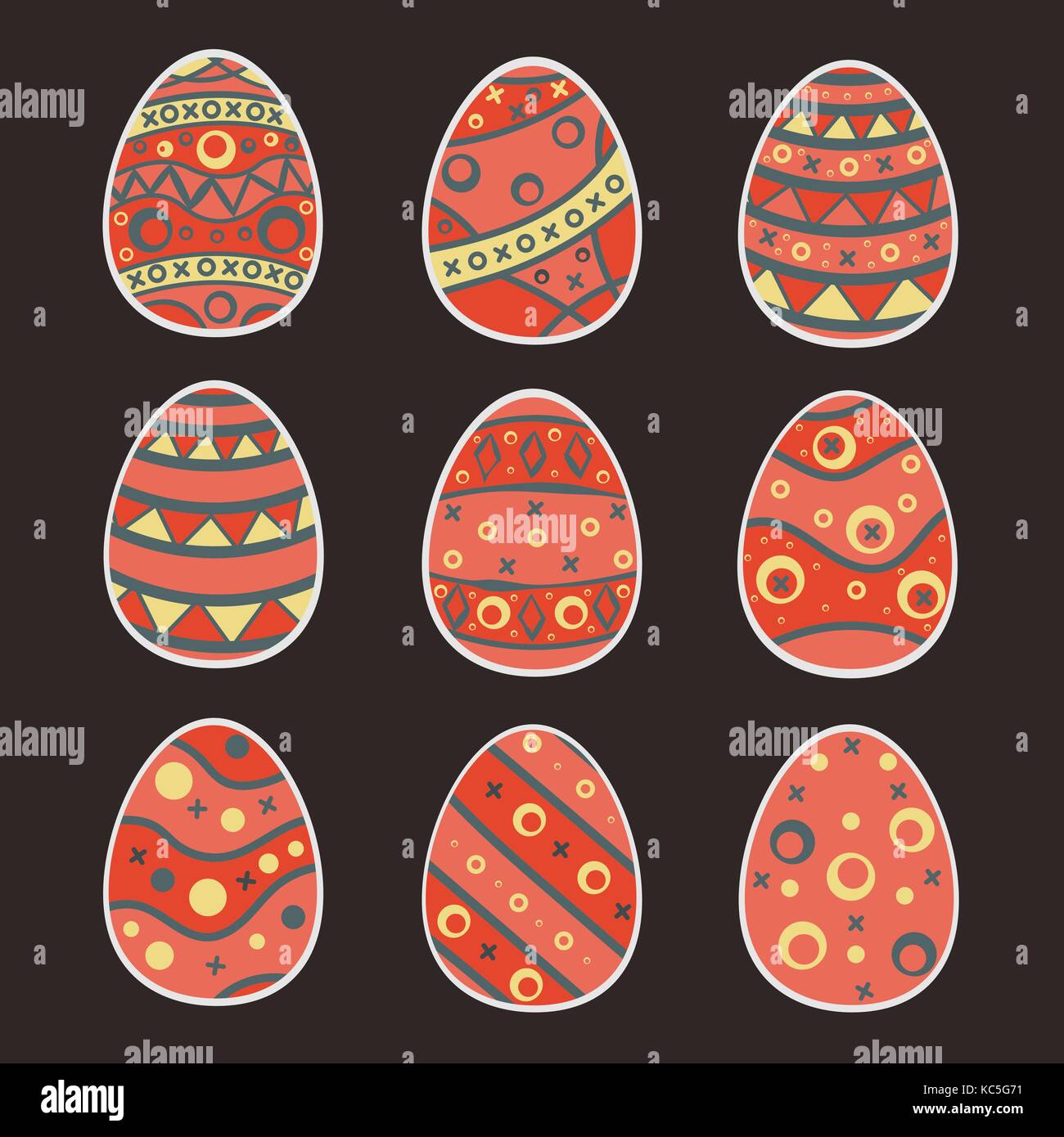 Felice Pasqua uova. design moderno. illustrazione vettoriale Illustrazione Vettoriale