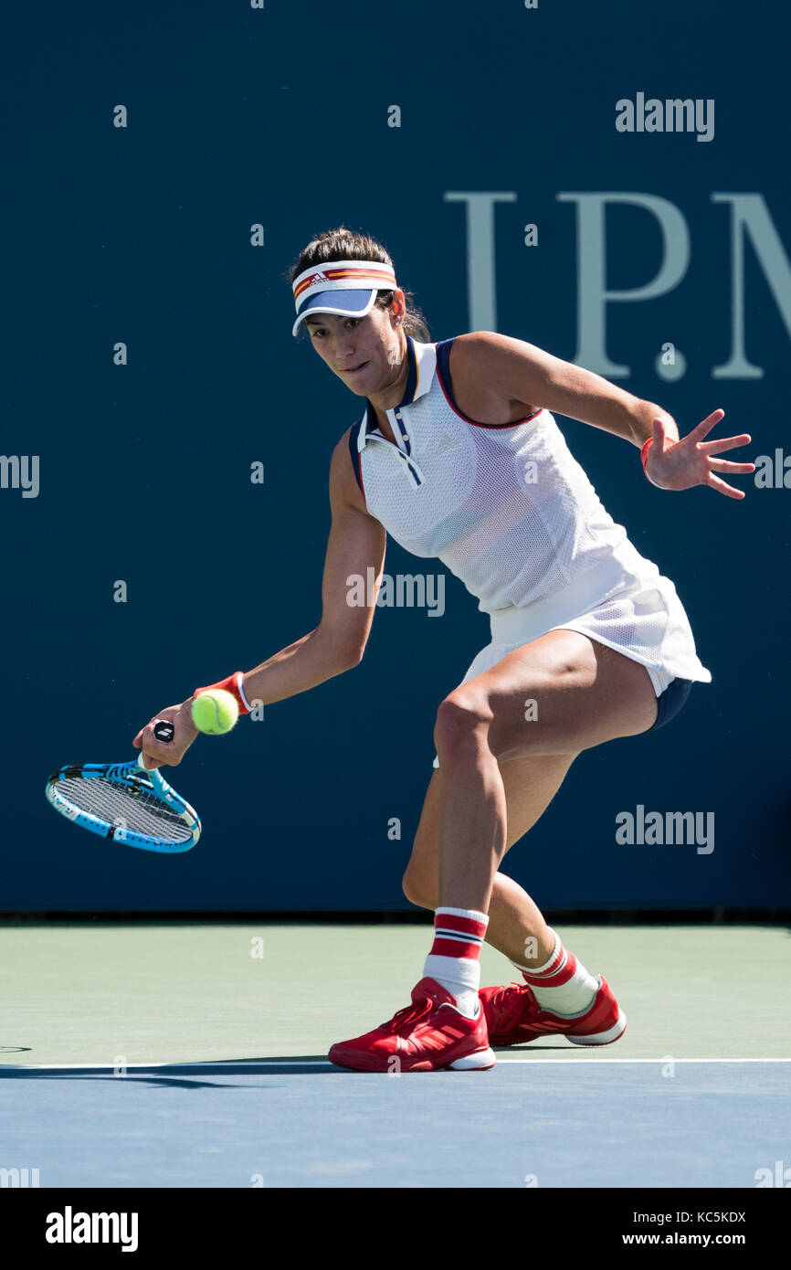 Garbiñe Muguruza (ESP) in gara ai Campionati Open Tennis 2017 degli Stati Uniti. Foto Stock