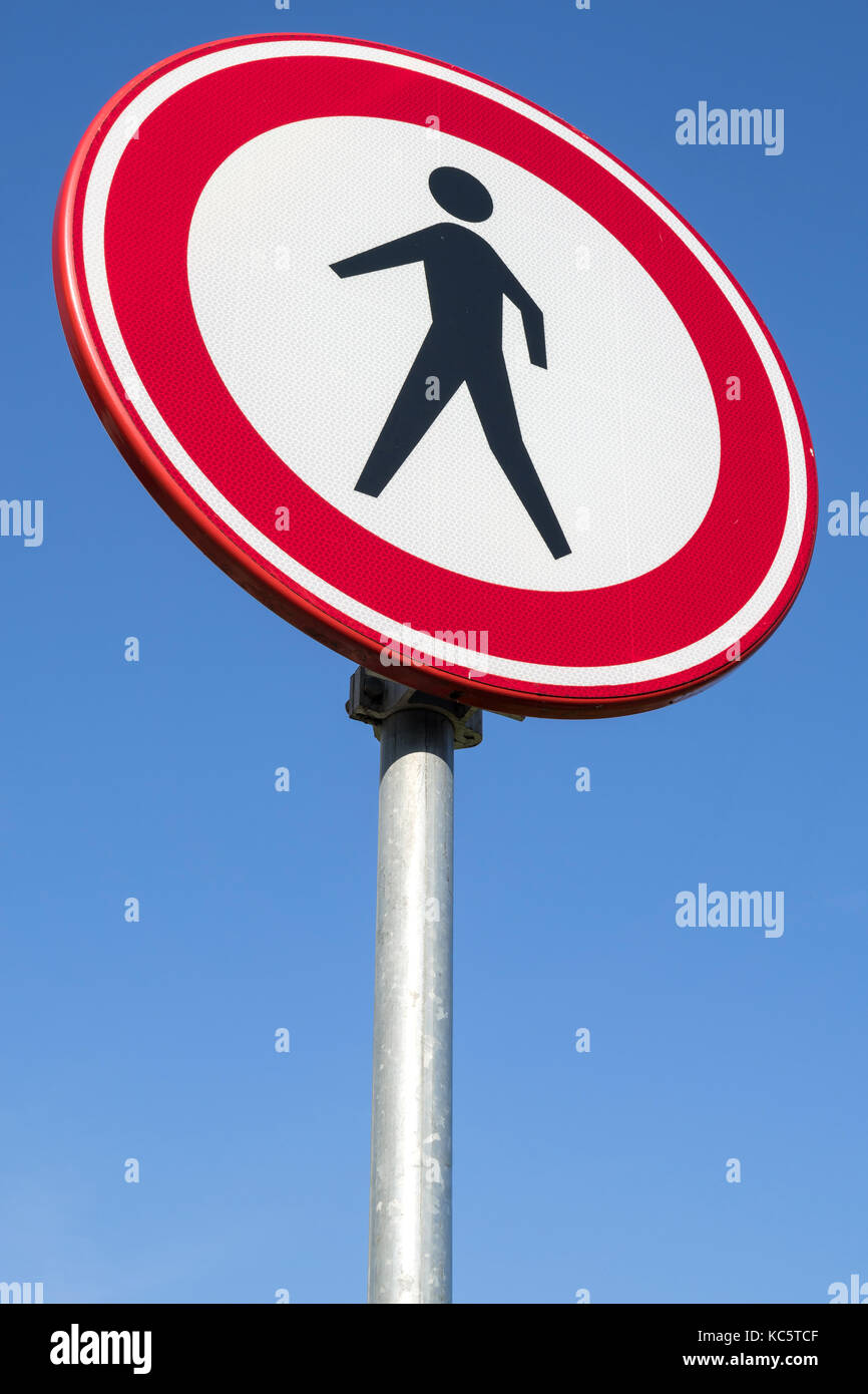 Dutch cartello stradale: nessun accesso per i pedoni Foto Stock