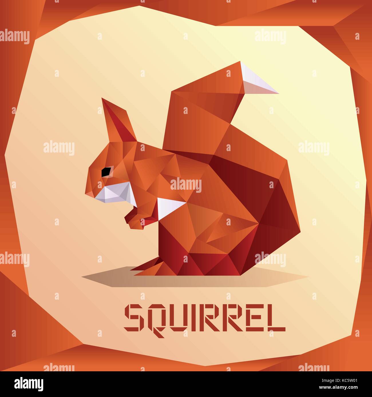 Origami scoiattolo arancione Illustrazione Vettoriale