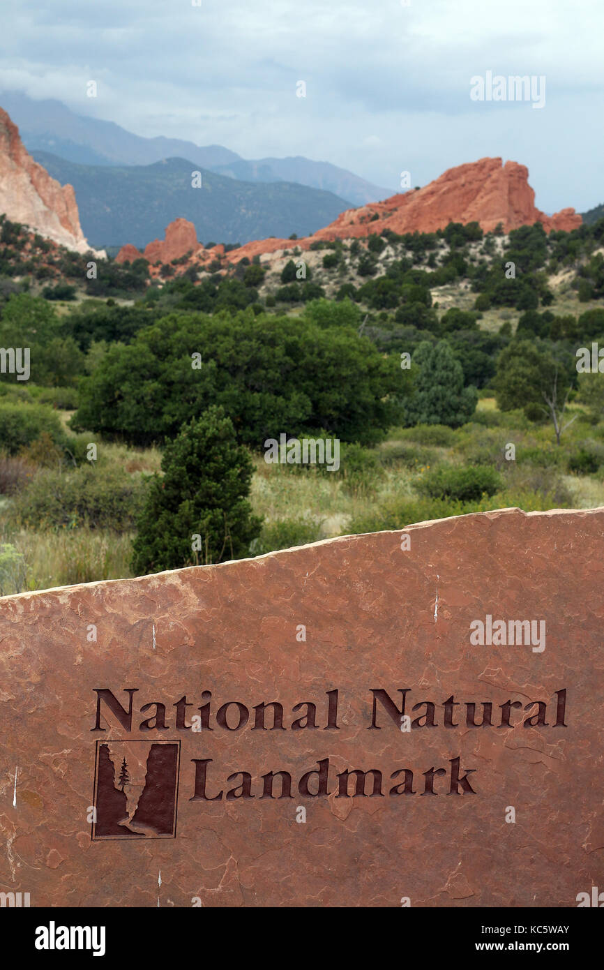 Giardino degli dèi, un punto di riferimento nazionale e un parco cittadino in Colorado Springs, Colorado. Foto Stock