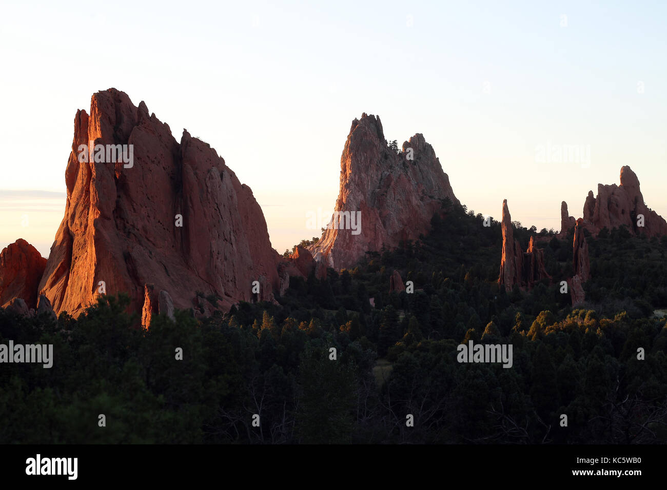 Giardino degli dèi, un punto di riferimento nazionale e un parco cittadino in Colorado Springs, Colorado. Foto Stock