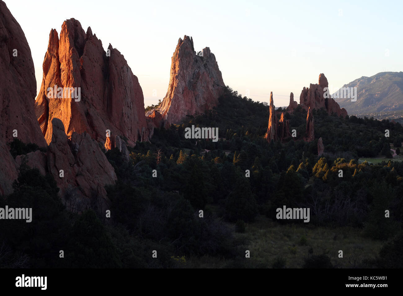 Giardino degli dèi, un punto di riferimento nazionale e un parco cittadino in Colorado Springs, Colorado. Foto Stock