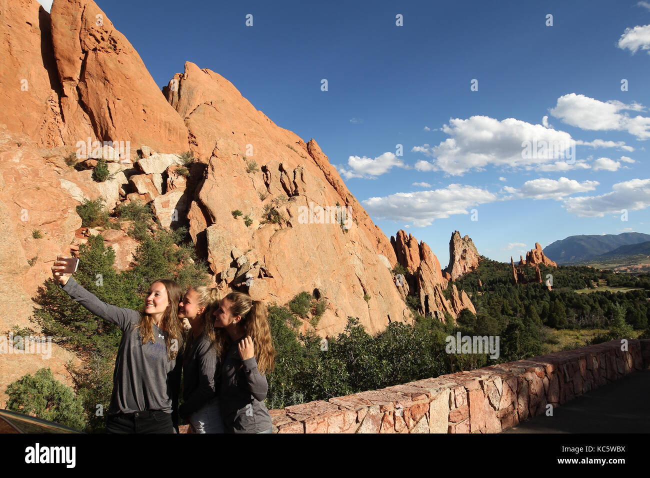 Giardino degli dèi, un punto di riferimento nazionale e un parco cittadino in Colorado Springs, Colorado. Foto Stock