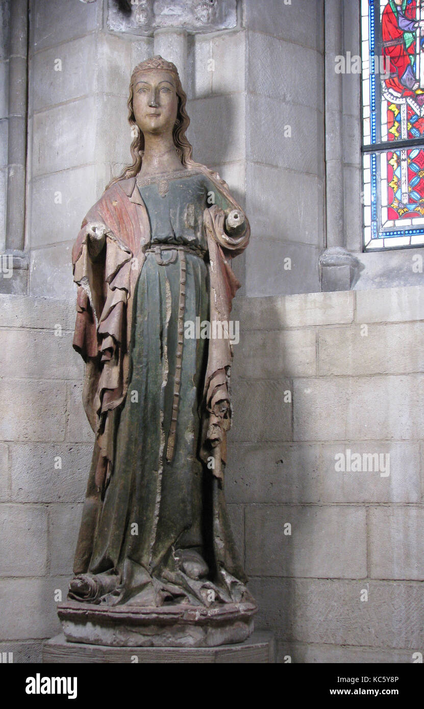 Santa Petronilla, 1330-40, realizzati in Lleida, Spagna di oggi, Catalano, calcare, vernice, globale (a: figura permanente): 79 1/2 Foto Stock