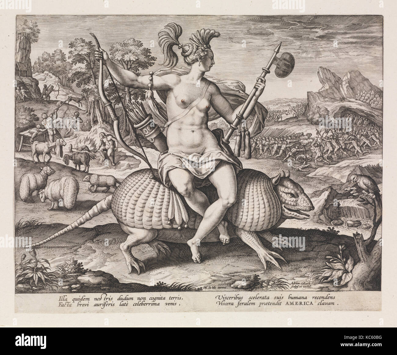 America, provenienti da quattro continenti, Adriaen Collaert, n.d Foto Stock