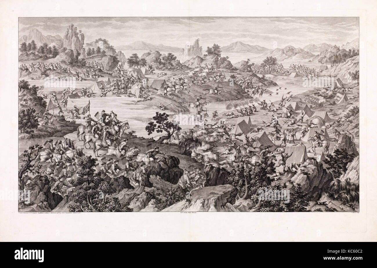 Disegni e stampe, stampa, il combattimento di Khurungui, le conquiste dell'Imperatore della Cina Foto Stock