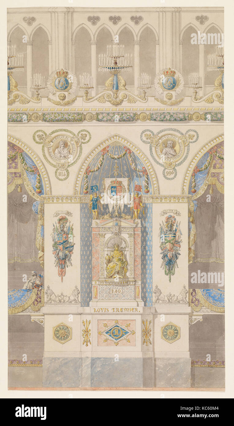 Elevazione interiore, Cattedrale di Reims, Charles Percier, n.d Foto Stock