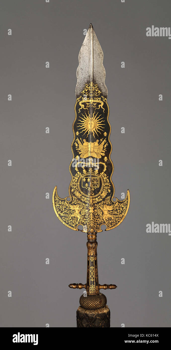 Partigiano portato dal corpo di guardia di Luigi XIV (1638-1715, regnò dal 1643), ca. 1678-1709 Foto Stock