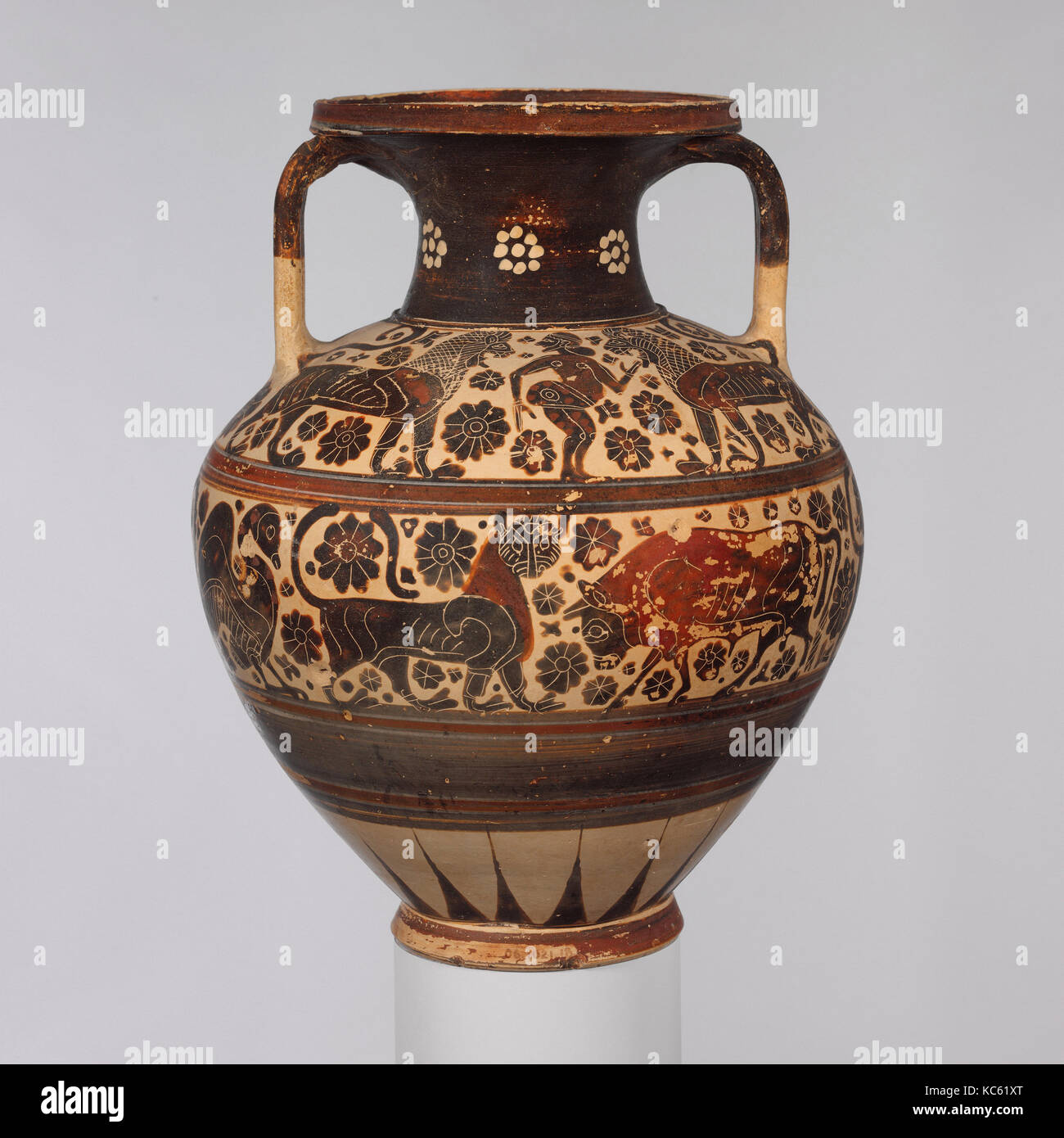 Collo di terracotta-anfora (storage jar), ca. 620-590 A.C. Foto Stock