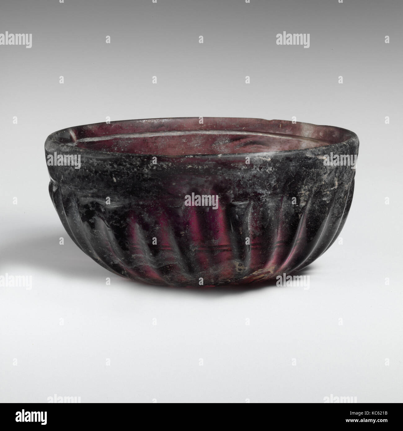 Vetro ciotola nervata, fine del I secolo A.C.-mid-1st secolo A.d Foto Stock