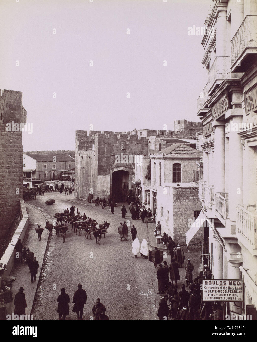 Intérieur de la Porte de Jaffa, Félix Bonfils, ca. 1870 Foto Stock