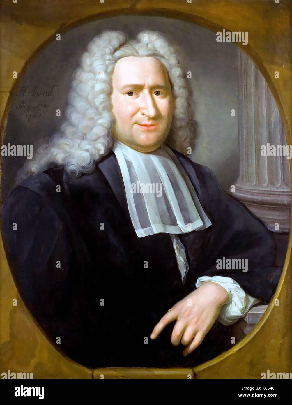 Pieter van MUSSCHENBROEK (1692-1761) scienziato olandese in un ritratto del 1741 Foto Stock