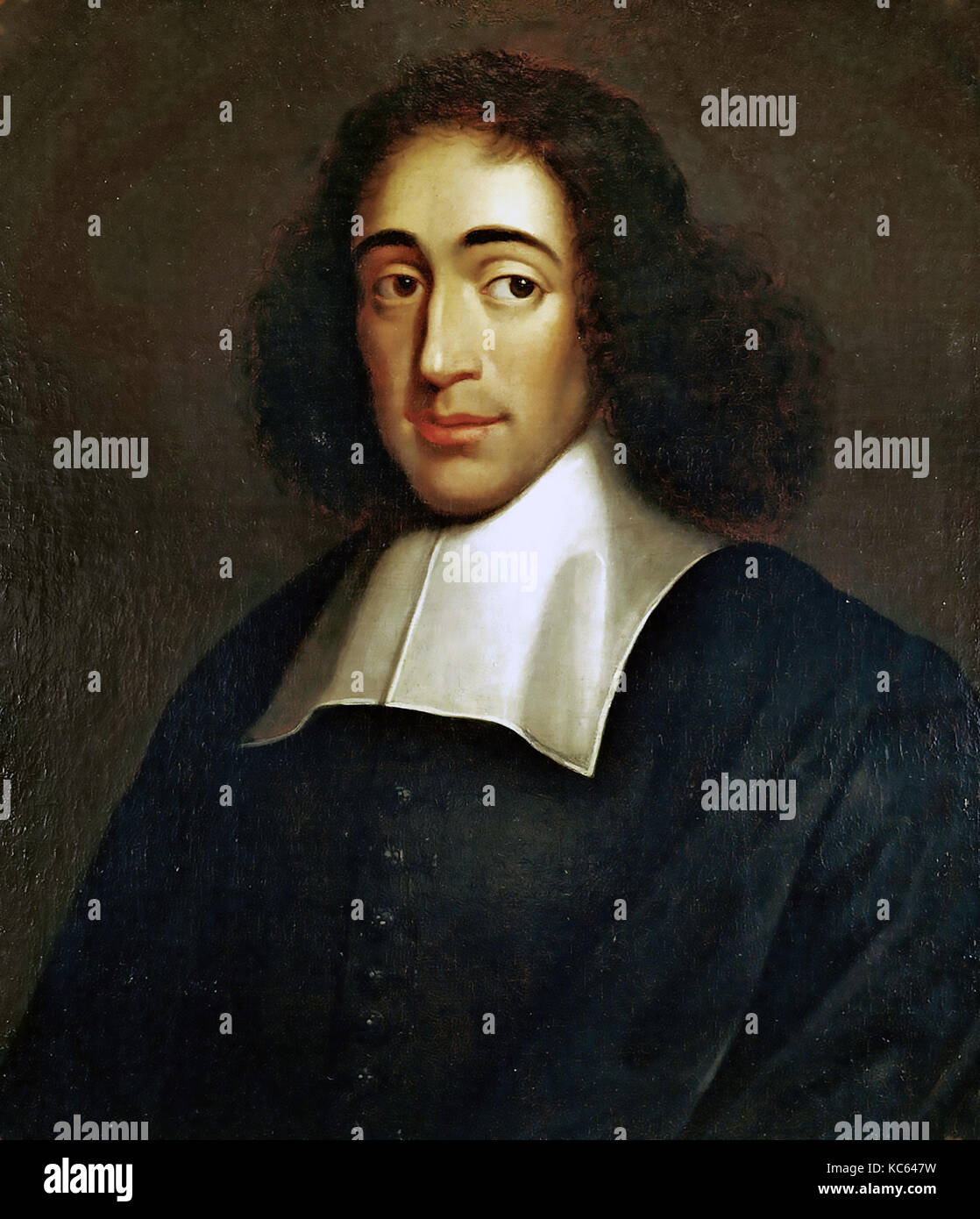 Baruch SPINOZA (1632-1677) filosofo olandese circa 1665 da artista sconosciuto. Foto Stock