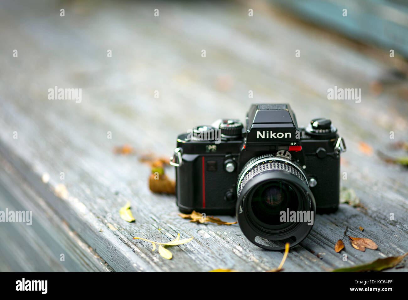 Nikon F3 reflex a lente singola 35mm Pellicola professionale fotocamera, lanciata per la prima volta nel 1980 e rimase in produzione fino al 2001. Foto Stock