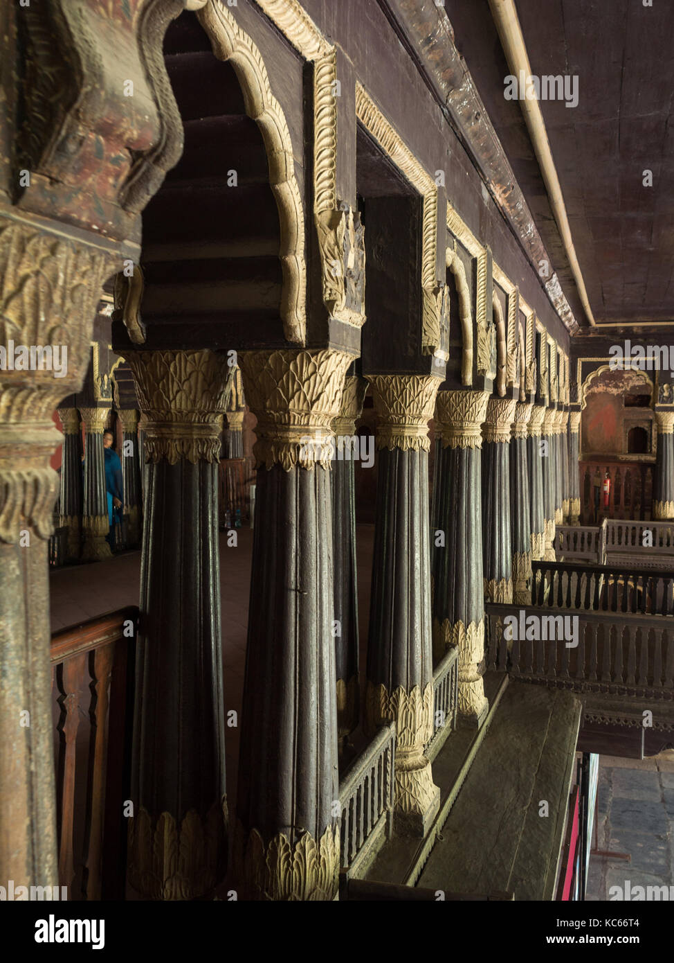 L'architettura in legno di Tipu sultani Summer Palace, Bangalore Foto Stock