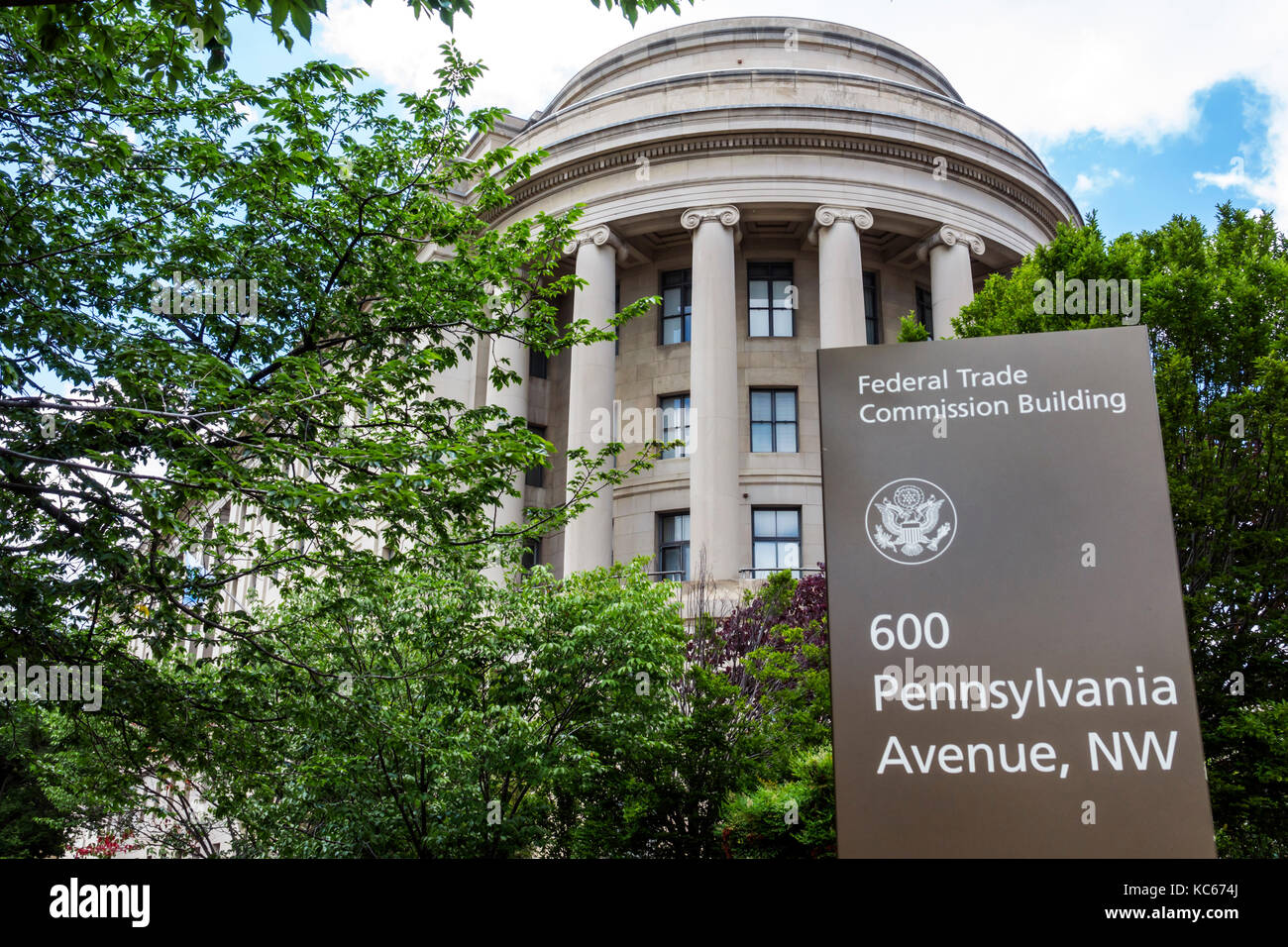 Washington DC, edificio della Federal Trade Commission, cartello esterno Foto Stock