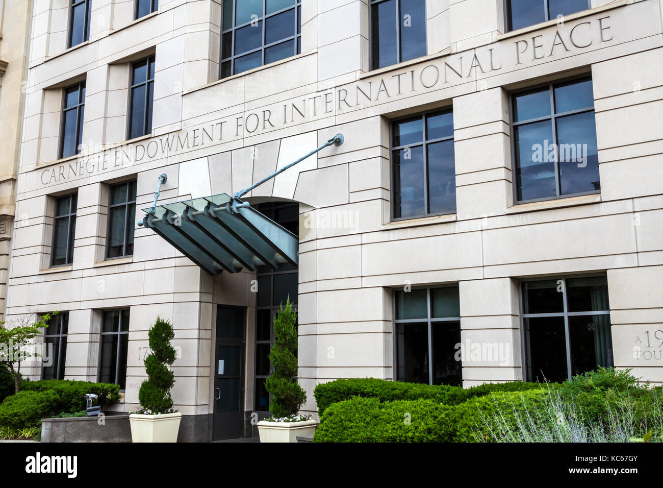 Washington DC, Massachusetts Avenue, Carnegie Endowment for International Peace, Think Tank, ingresso, esterno, DC170527105 Foto Stock