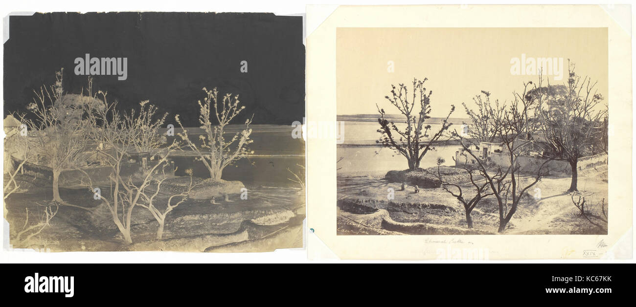 Suttee Ghat Cawnpore 1858, carta cerata negativo, Immagine: 38 x 48 cm (14 15/16 x 18 7/8 in.), negativi, John Murray (British Foto Stock