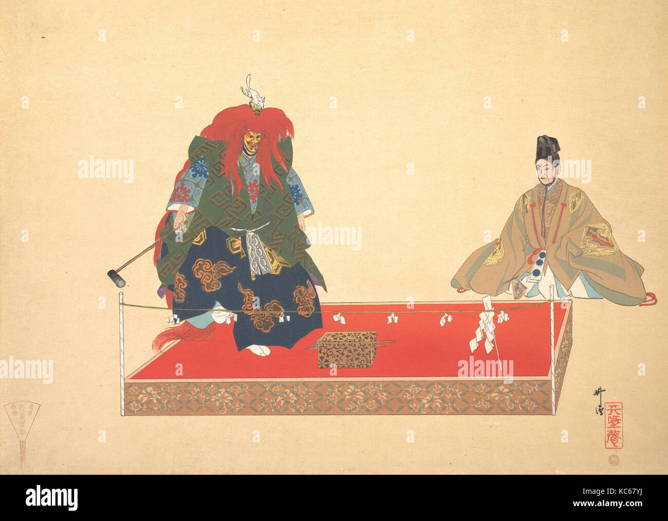 Illustrazione di Noh scena dance, Tsukioka Kōgyo, ca. 1910 Foto Stock