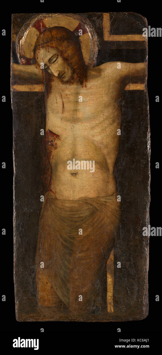 Cristo crocifisso, tempera e oro su legno, 40 7/8 x 18 in. (103,8 x 45,7 cm), dipinti, Pietro da Rimini (Italiano Foto Stock