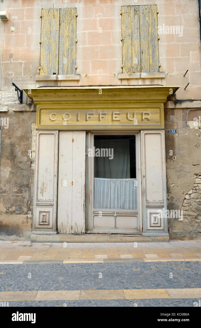 Parrucchiere, Saint-Remy-de-Provence, Francia Foto Stock