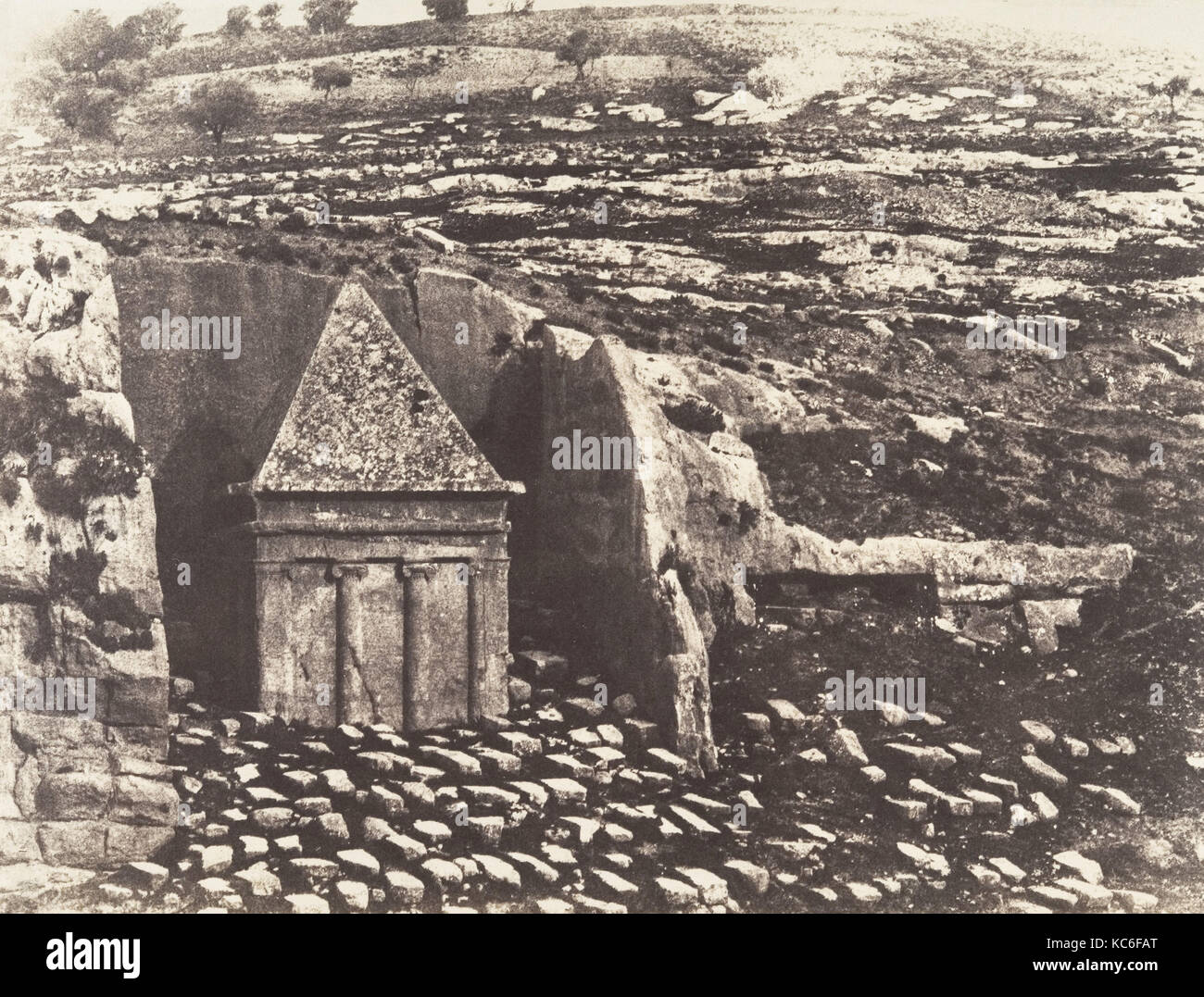 Jérusalem, Vallée de Josaphat, tombeau de Zacharie, Auguste Salzmann, 1854 Foto Stock