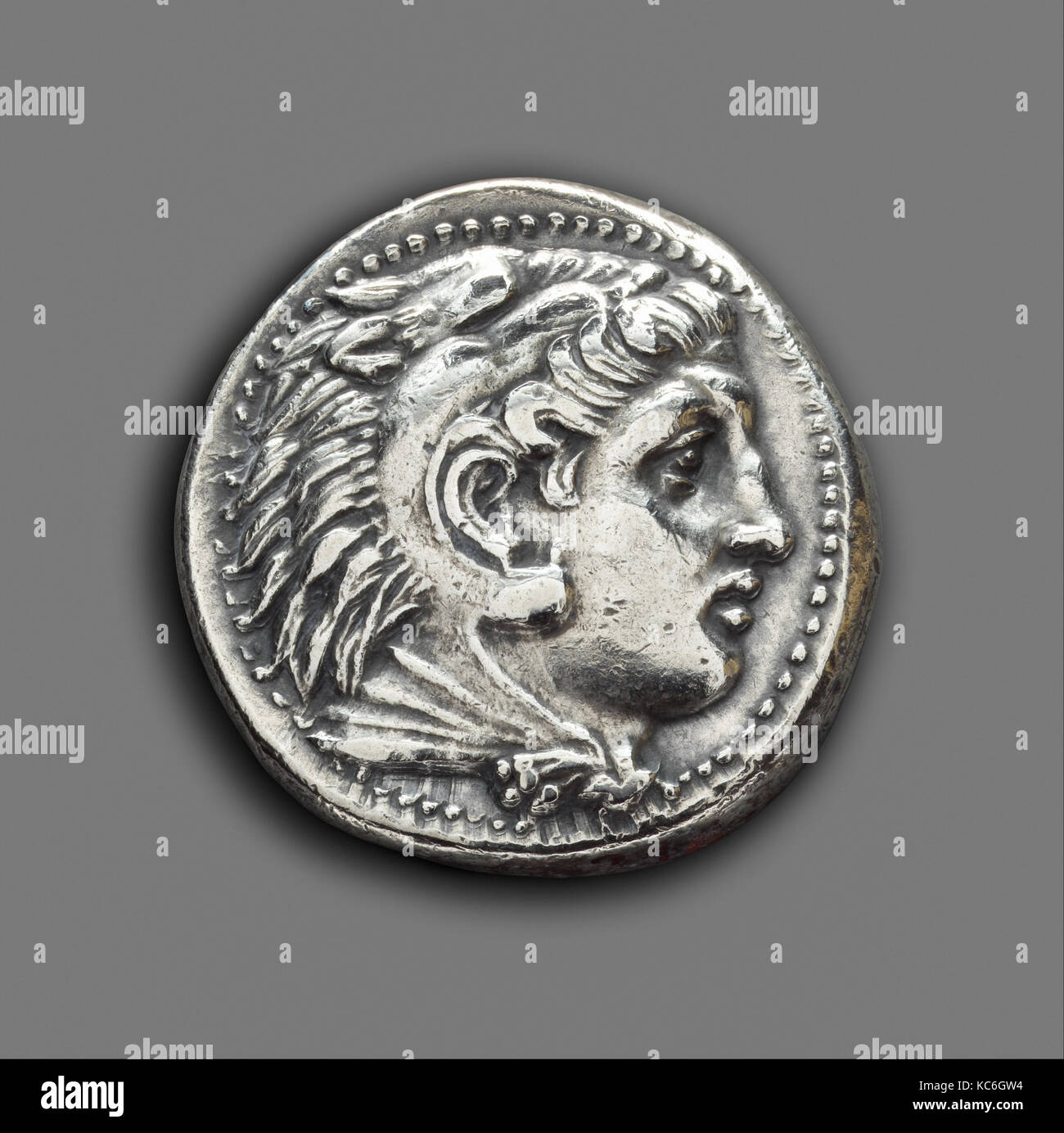 Silver tetradrachm, ellenistica, 315-308 A.C., greco, argento, Diam.: 1 1/16 in. (2,7 cm), monete di Alessandro III di Macedon Foto Stock