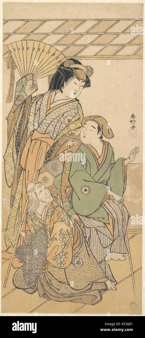 Il quarto Iwai Hanshiro in tre ruoli della shosa 'Shichi Henge', Katsukawa Shunkō, datata 1787 Foto Stock