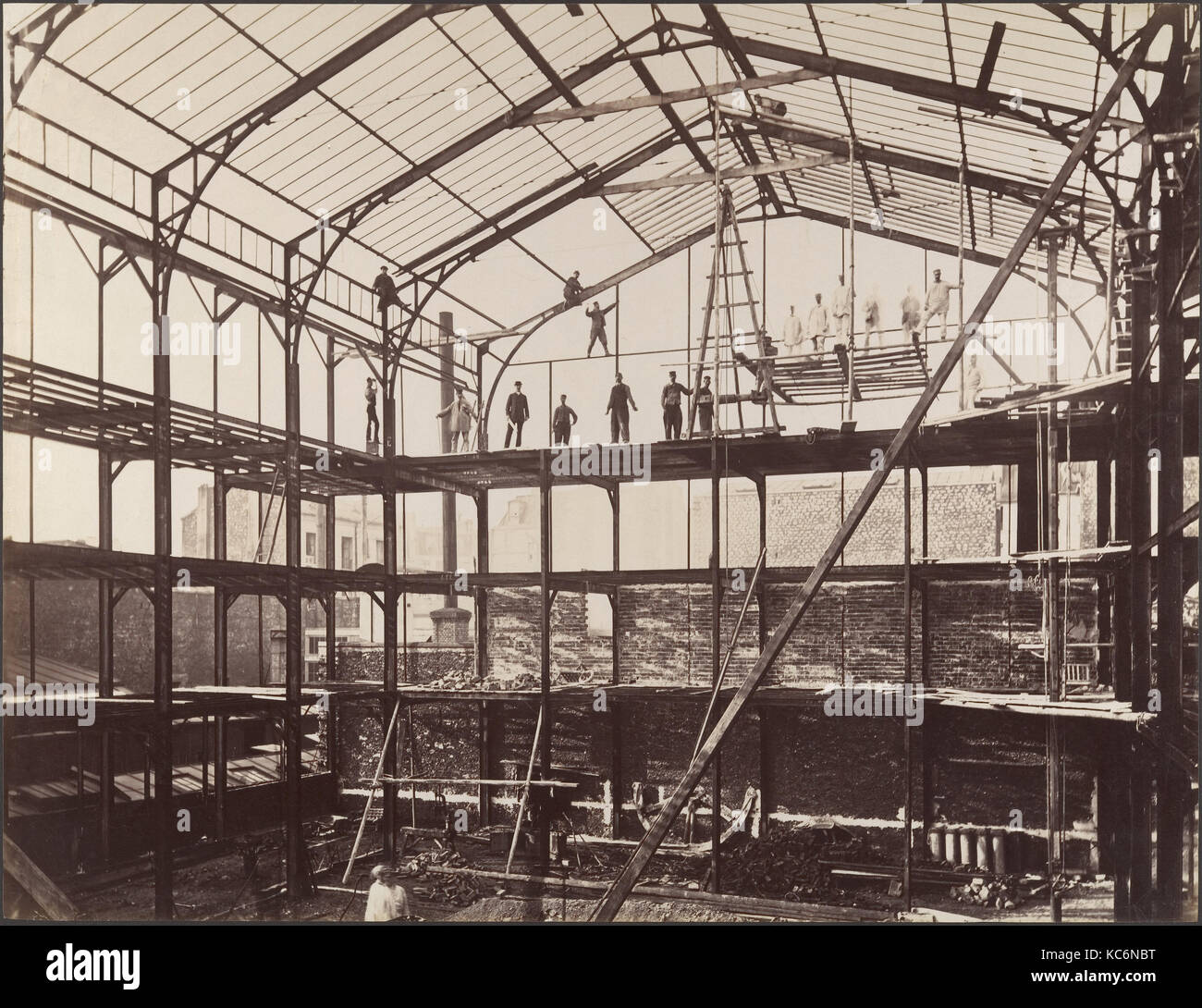 Sito in costruzione, 1880, albume silver stampa dal vetro negativo, IMMAGINE: 36,8 x 47,8 cm (14 1/2 x 18 13/16 in.), Fotografie Foto Stock